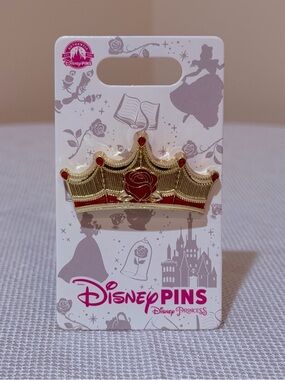 2024 Disney World Parks Princess Beauty & the Beast Belle Rose Crown Tiara Pin